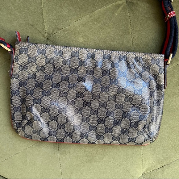 Gucci GG Crystal Crossbody Bag Beige Blue Red Strap - Picture 4 of 10
